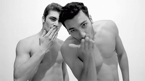 Men kissing gifs